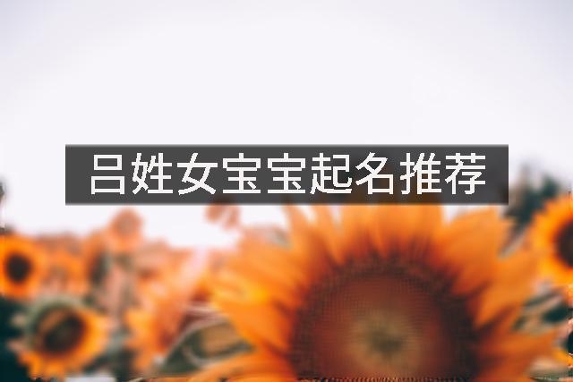 吕姓女宝宝起名推荐
